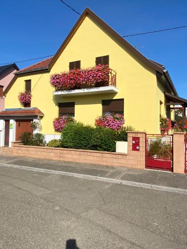 ALSACE clim près Colmar jardin balcon parking garage vélos, motos : Appartements proche d'Oberhergheim