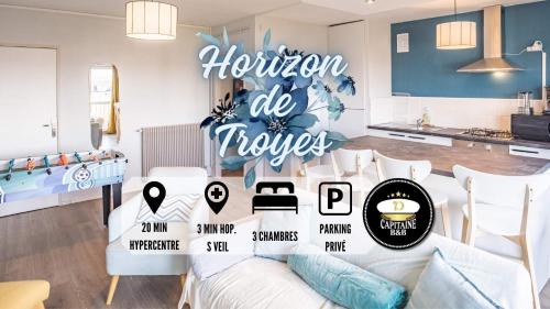 Horizon de Troyes - 3 chambres TV - Parking Privé : Appartements proche de Saint-André-les-Vergers