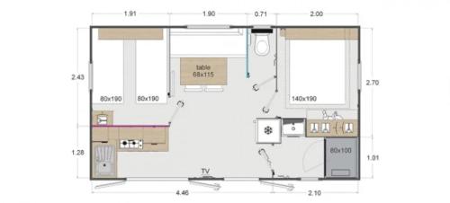 Mobilhome 3 étoiles - Piscine - eecc0f : Maisons de vacances proche de Loupiac