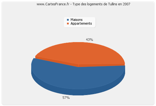 Type des logements de Tullins en 2007