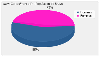 Répartition de la population de Bruys en 2007