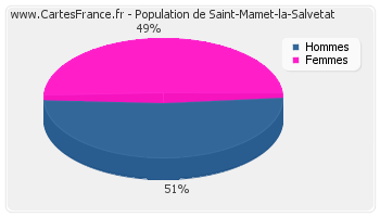 Répartition de la population de Saint-Mamet-la-Salvetat en 2007