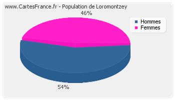 Répartition de la population de Loromontzey en 2007